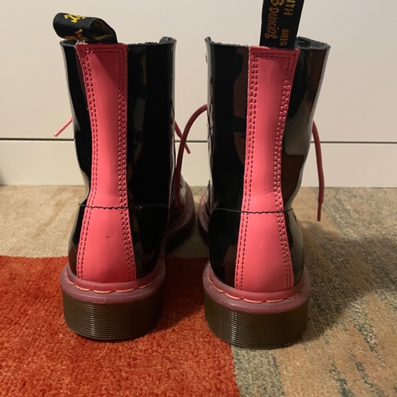 Dr Martens Black and Hot Pink Patent Leather - Picture 3 of 5